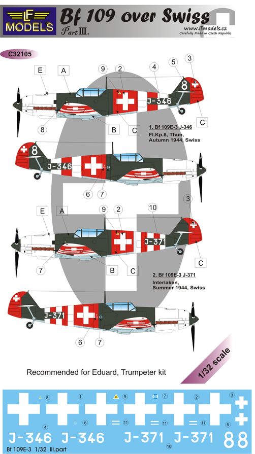 1/32 Decals Bf 109 over Swiss (EDU/TRUMP) Part 3