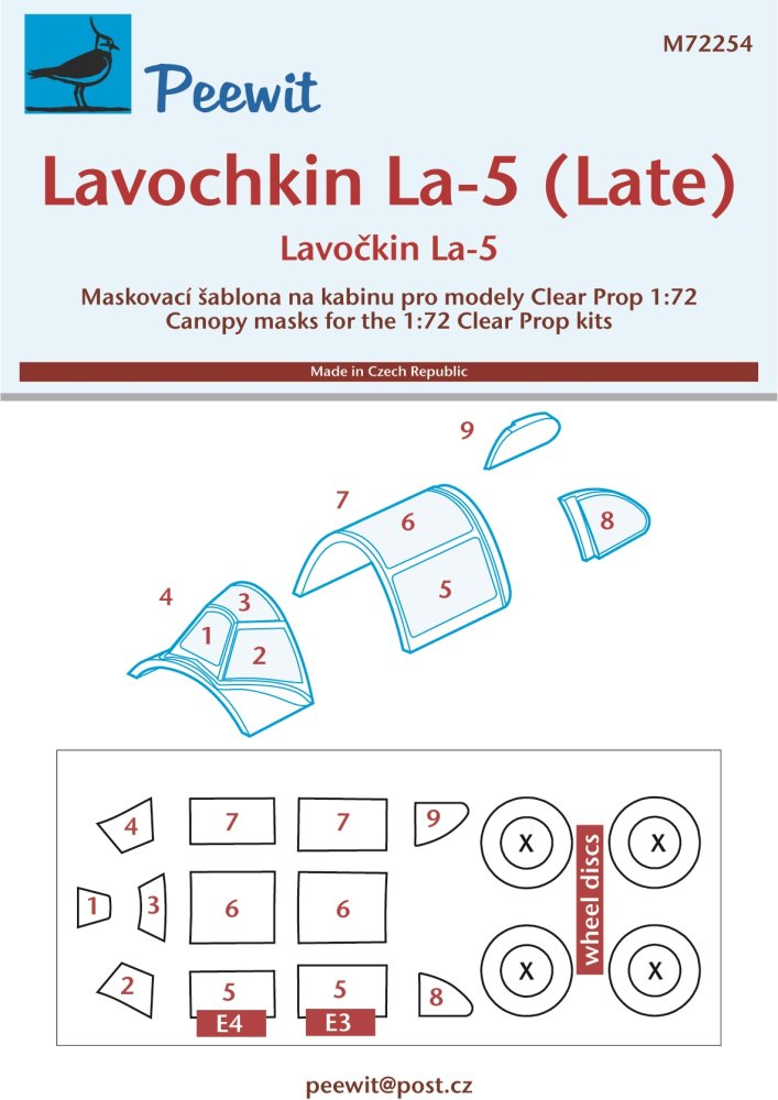 1/72 Canopy mask Lavochkin La-5 late (CL.PROP)