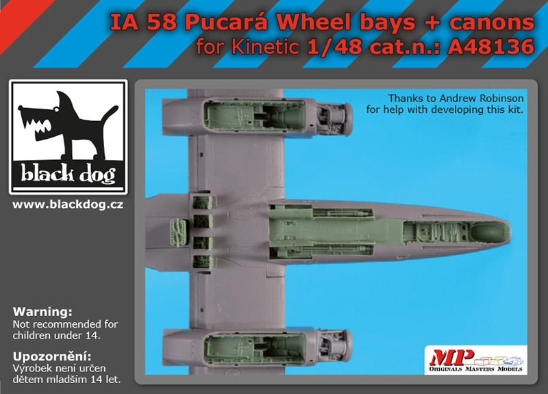 1/48 IA-58 Pucará wheel bays + canon (KIN)
