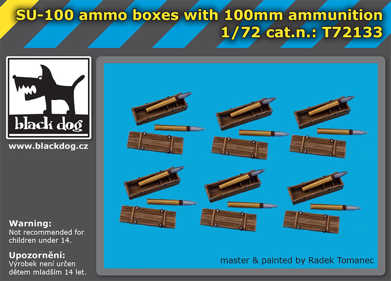 1/72 SU-100 ammo boxes w/ 100mm ammunition