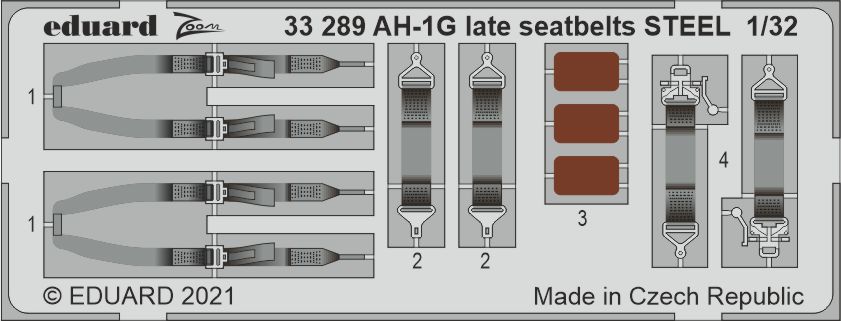 1/32 AH-1G late seatbelts STEEL (ICM)