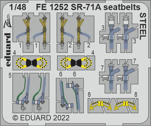 1/48 SR-71A seatbelts STEEL (REV)