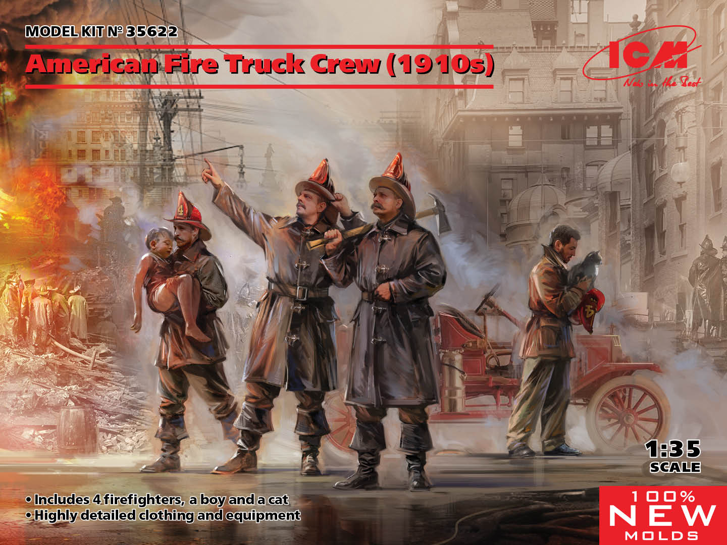 1/35 American Fire Truck Crew, 1910s (4 fig.)
