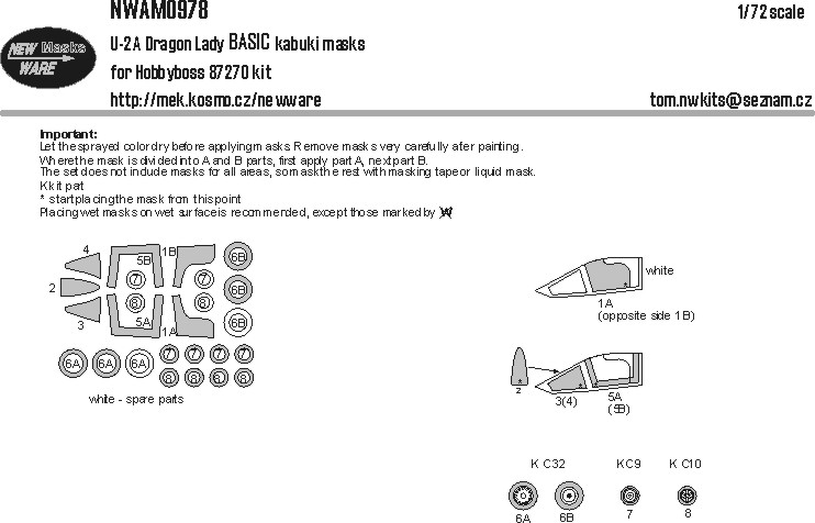1/72 Mask U-2A Dragon Lady BASIC (HOBBYB)