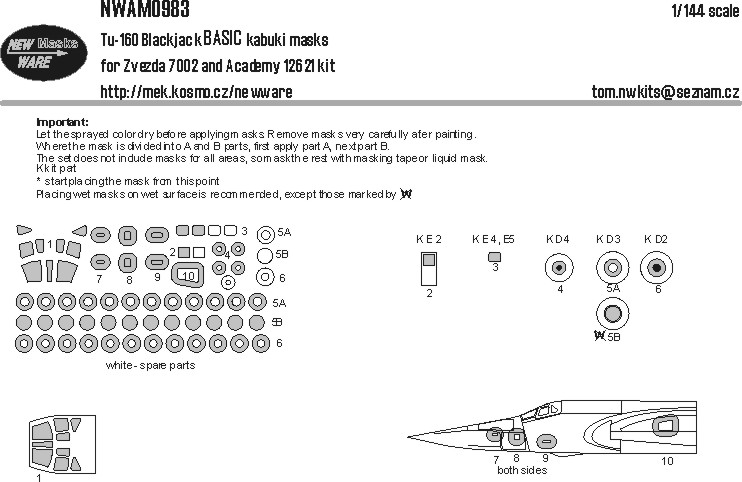 1/144 Mask Tu-160 Blackjack BASIC (ZVE/ACAD)