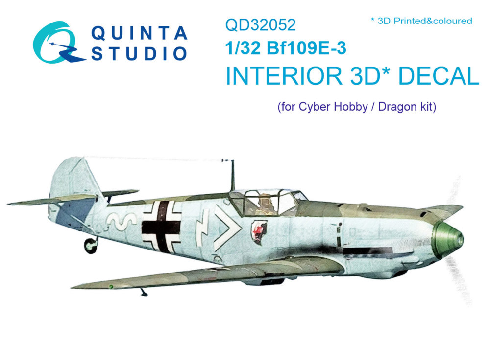 1/32 Bf 109E-3 3D-Print&colour Inter.(CYBER/DRAG)