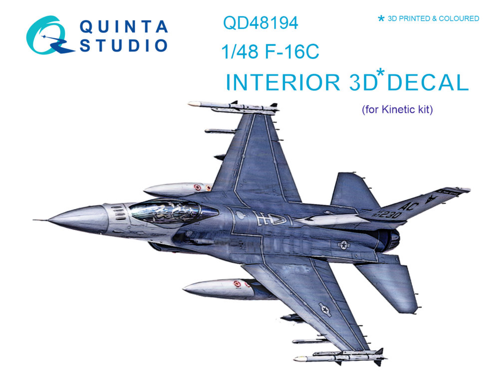 1/48 F-16C 3D-Print&col.Interior (KIN)