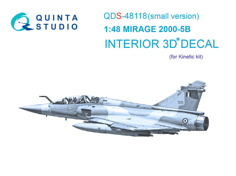 1/48 Mirage 2000-5B 3D-Print&col. Interior - SMALL