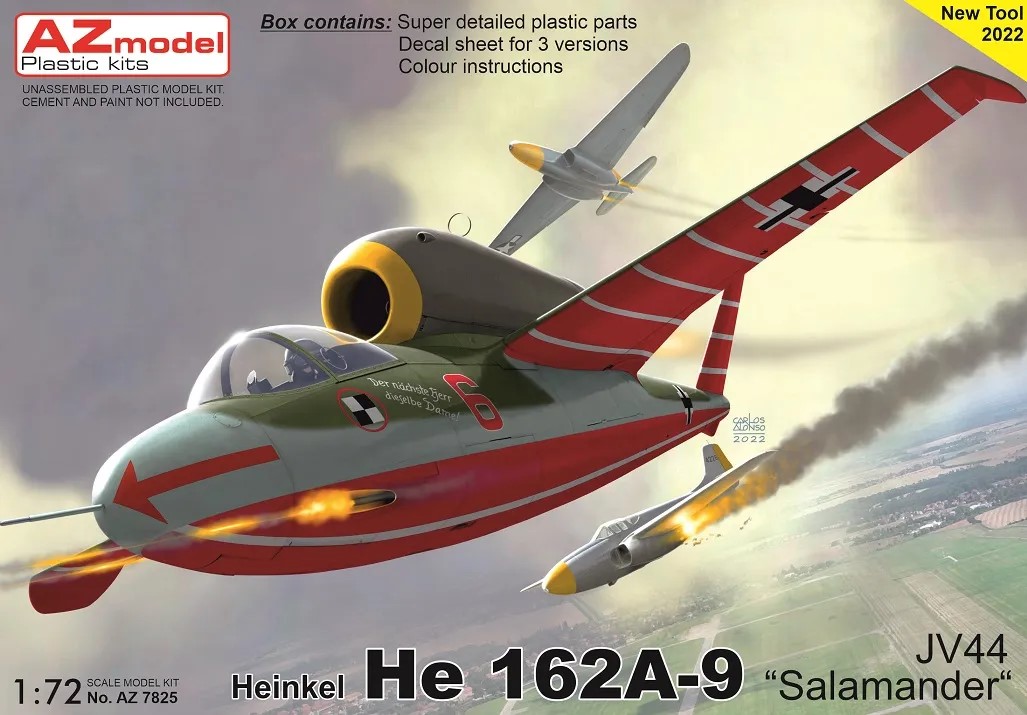 1/72 Heinkel He 162A-9 Salamander JV44 (3x camo)