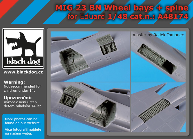 1/48 MiG-23 BN wheel bays + spine (EDU)