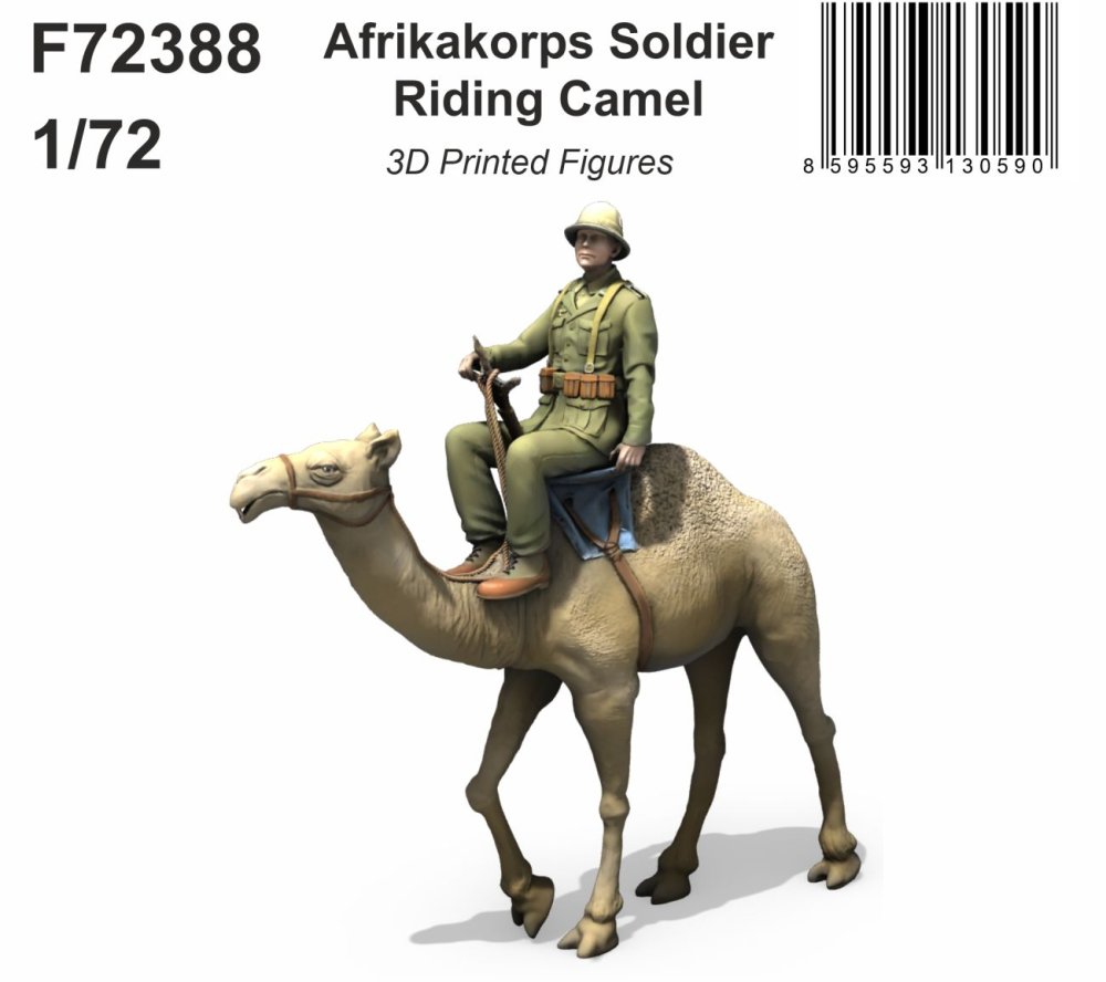 1/72 Afrikakorps Soldier Riding Camel (3D-Print)