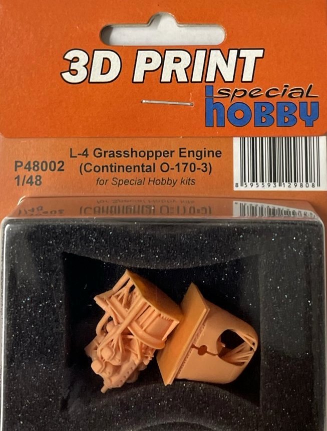 1/48 L-4 Grasshoppe Engine 3D Print (SP.HOBBY)