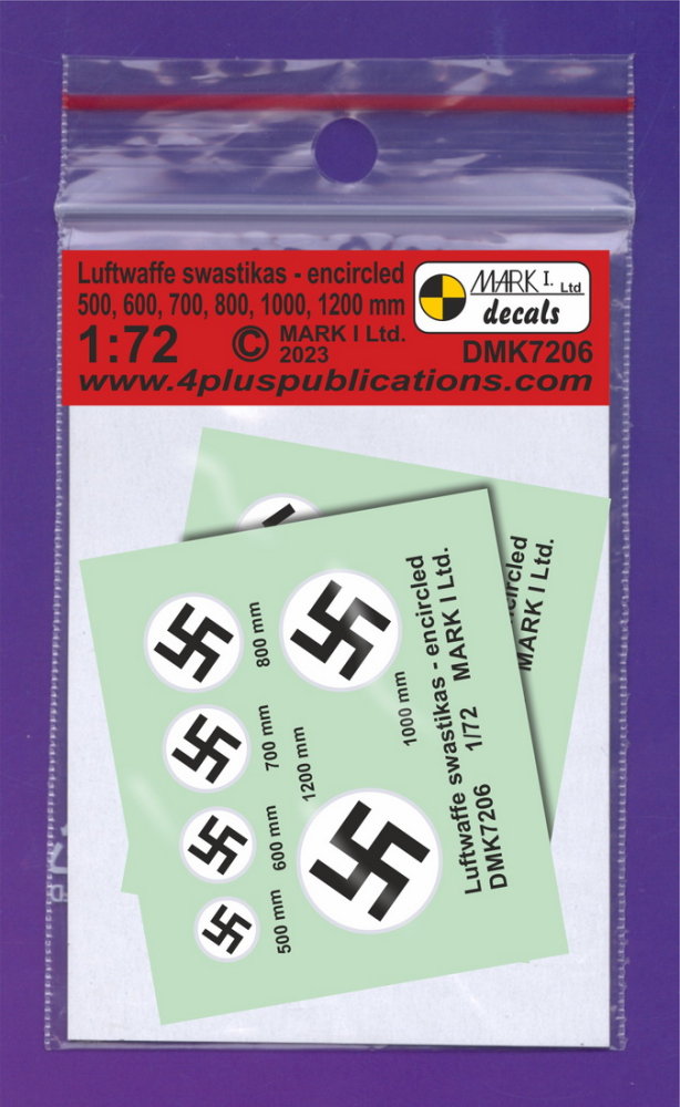1/72 Decals Luftwaffe Swastikas encircled (2 sets)
