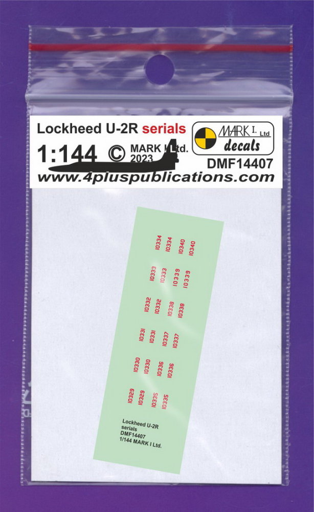 1/144 Decals Lockheed U-2R serial numbers