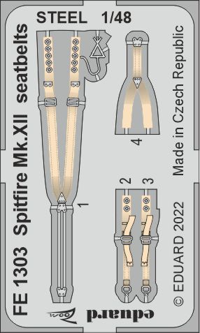 1/48 Spitfire Mk.XII seatbelts STEEL (AIR)