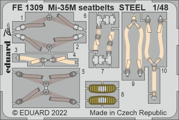 1/48 Mi-35M seatbelts STEEL (ZVE)