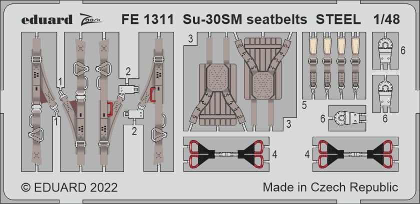 1/48 Su-30SM seatbelts STEEL (G.W.H.)