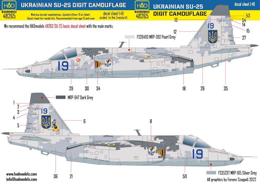 1/48 Decal Su-25 Ukrainian Digit Camouflage Part 2