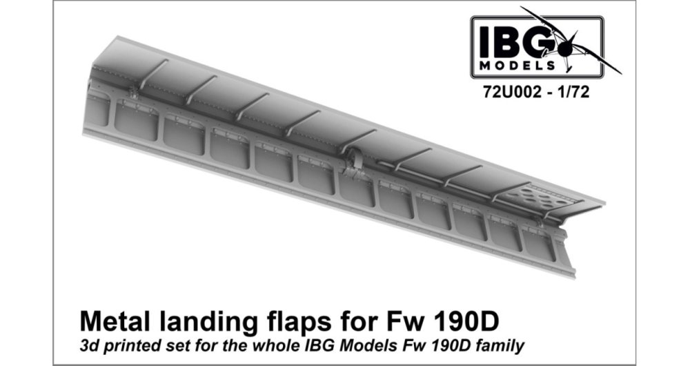 1/72 Metal Flaps for Fw 190D 3D Printed Upgr.set