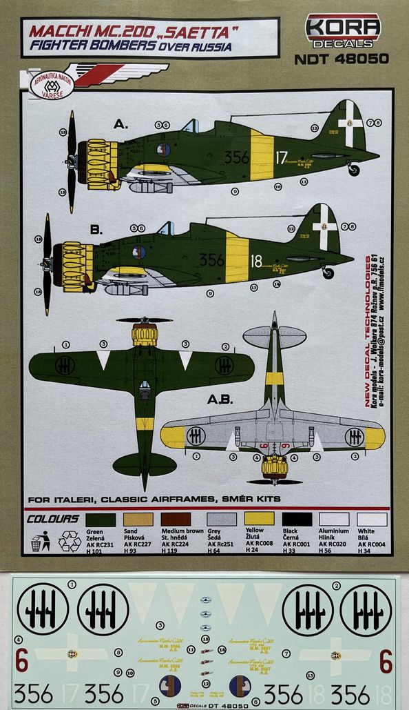 1/48 Decals MC.200 Fighter Bombers over Russia