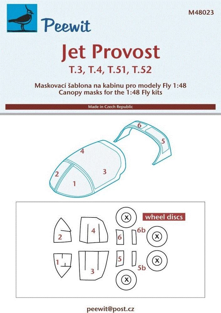 1/48 Canopy mask Jet Provost T.3, T.4, T.51, T.52