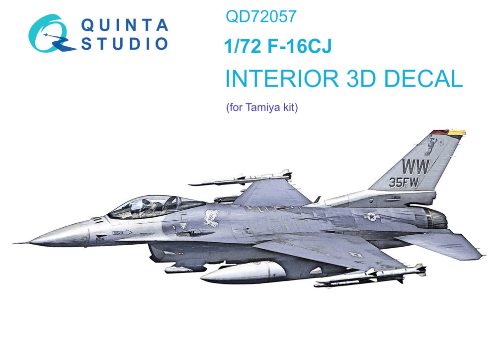 1/72 F-16CJ 3D-Printed&col. Interior (TAM)