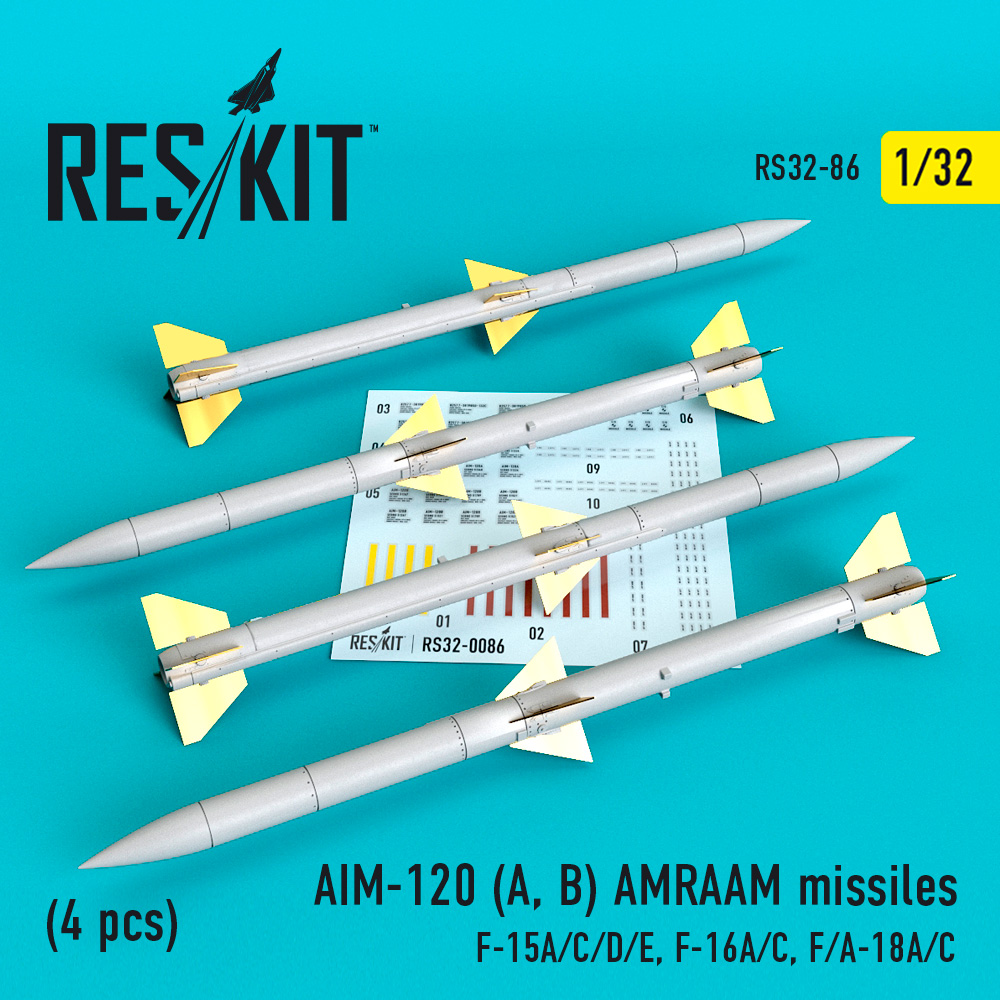 1/32 AIM-120 (A, B) AMRAAM missiles (4 pcs.) 