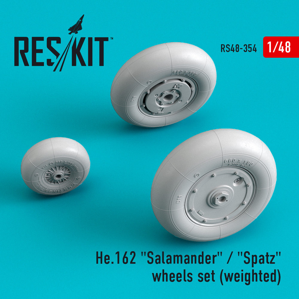 1/48 He 162 Salamander/Spatz wheels (weighted)