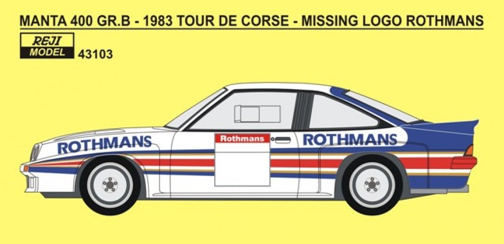 1/43 Opel Manta 400 Rothmans logo 1983