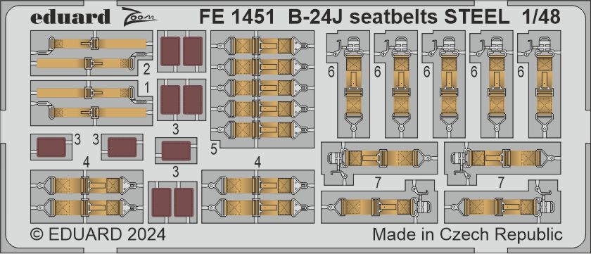 1/48 B-24J seatbelts STEEL (HOBBYB)