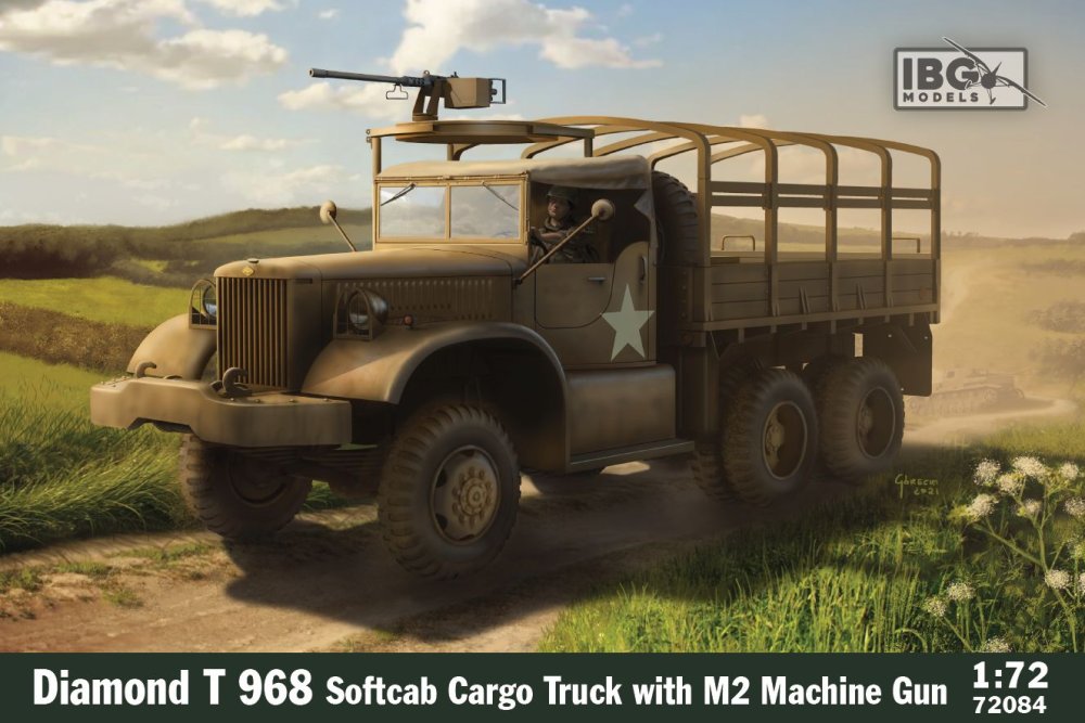 1/72 Diamond T 968 Softcab Cargo Truck w/M2 M.Gun