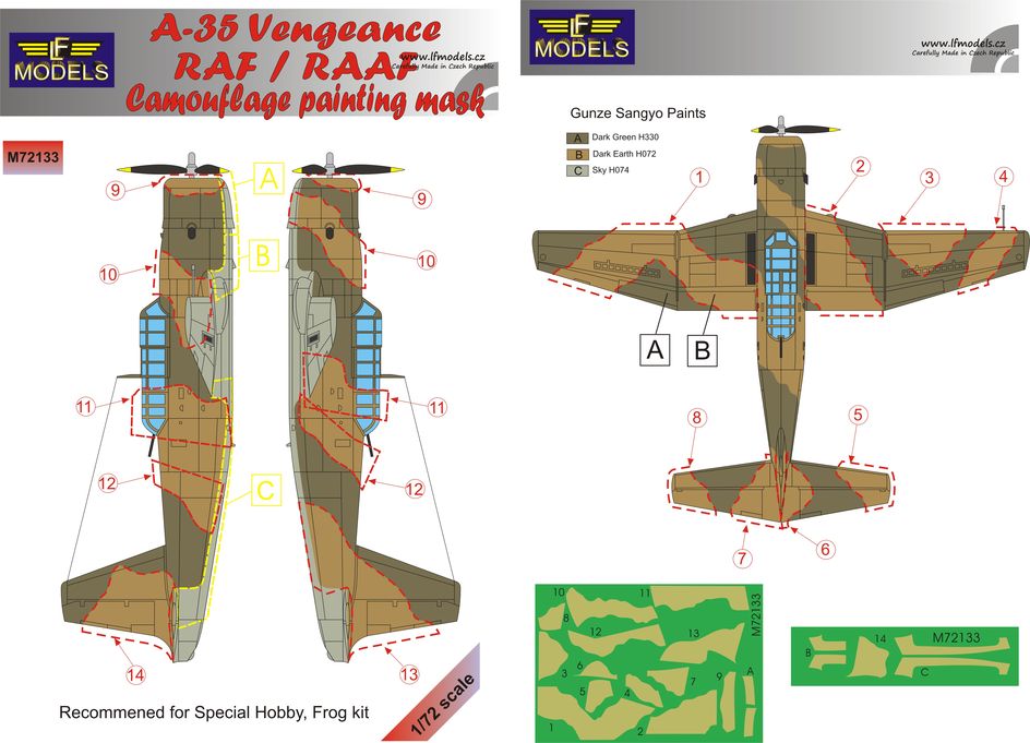 1/72 Mask A-35 Vengeance RAF/RAAF Camouflage (SPH)