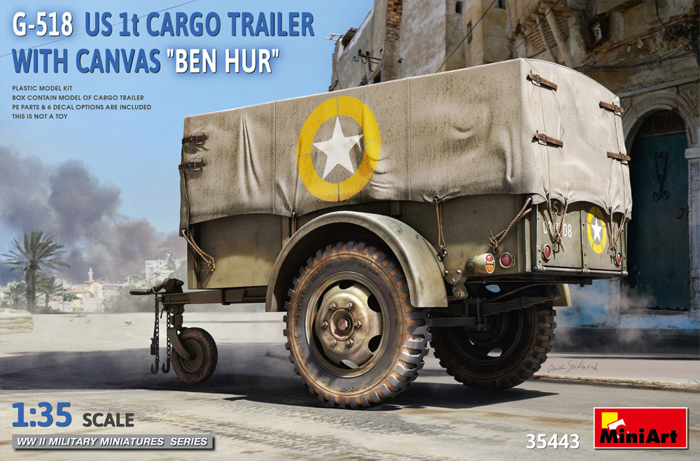 1/35 G-518 US 1t Cargo Trailer w/ Canvas 'Ben Hur'