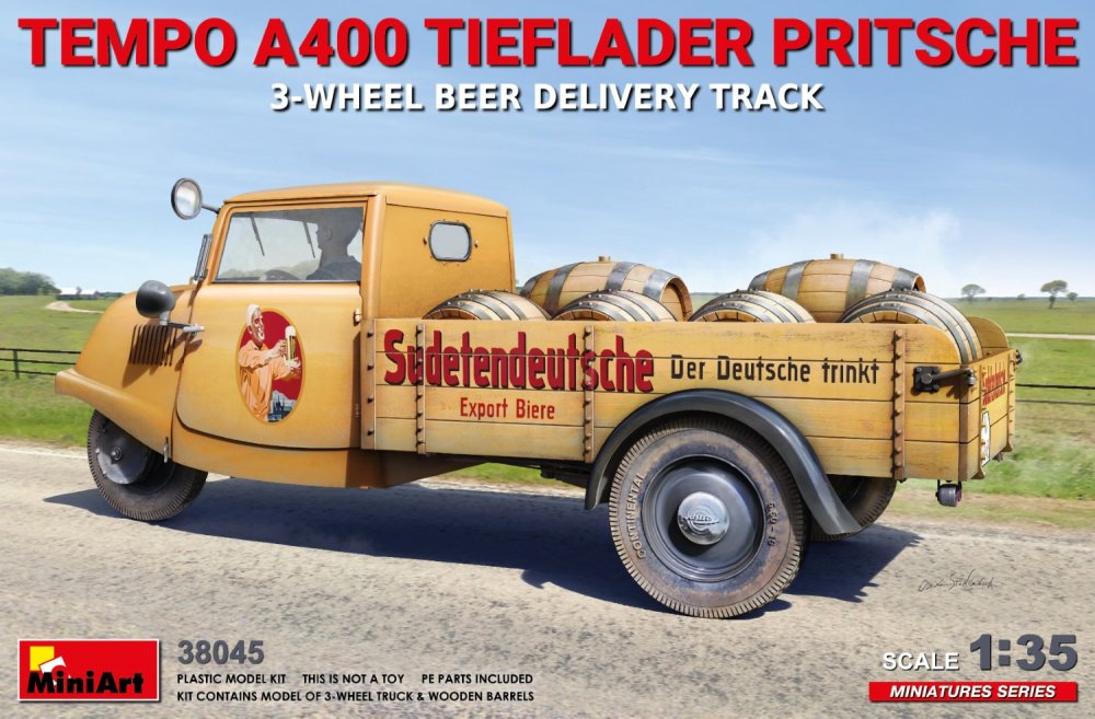 1/35 Tempo A400 3-wheel Beer Delivery Truck