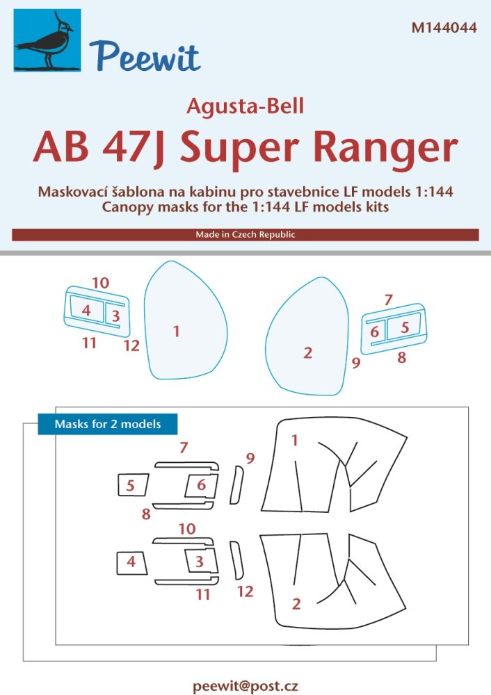 1/144 Canopy mask AB 47J Super Ranger (LF)
