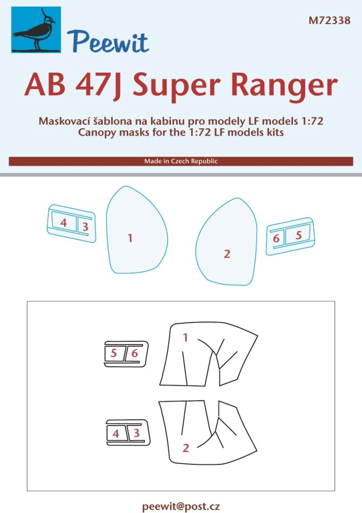 1/72 Canopy mask AB 47J Super Ranger (LF)