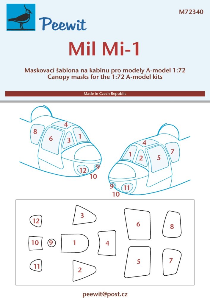 1/72 Canopy mask Mil Mi-1 (AMOD)