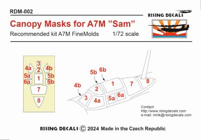 1/72 Canopy mask A7M Sam (FINEM)