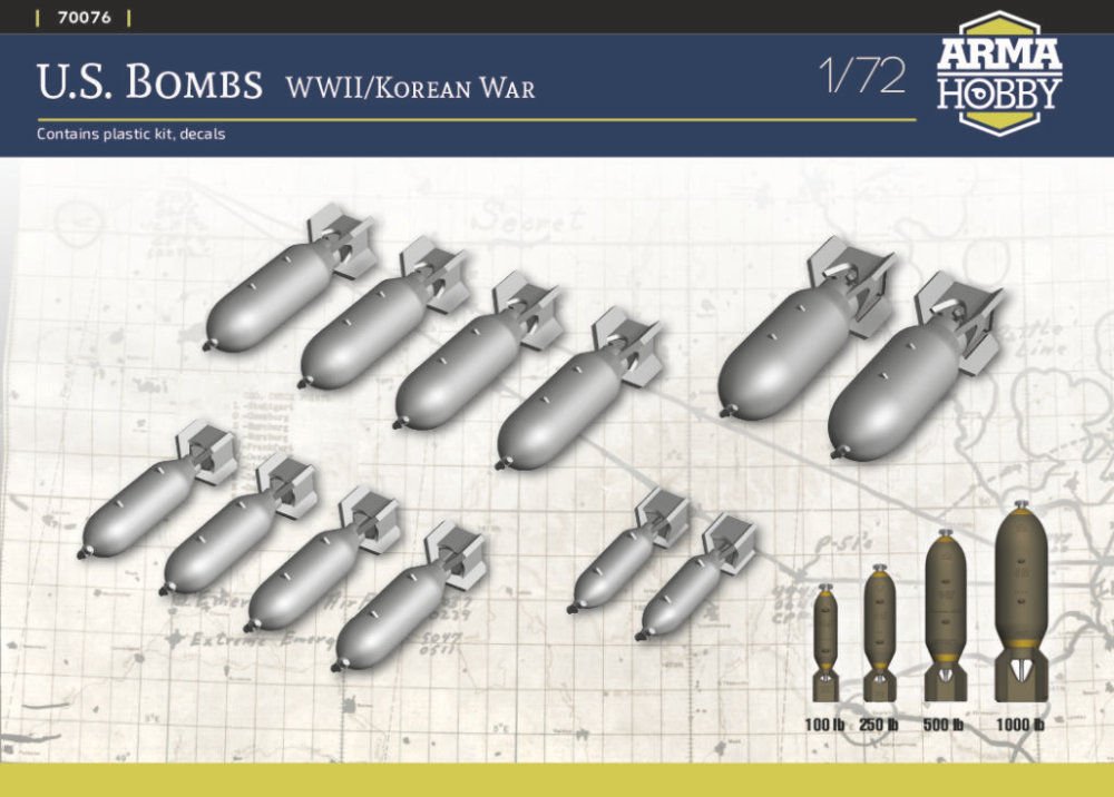 1/72 US Bombs WWII/Korean War (incl. decals)