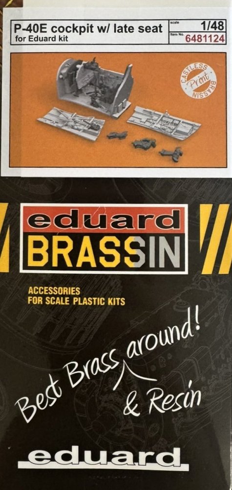 BRASSIN 1/48 P-40E cockpit w/ late seat PRINT