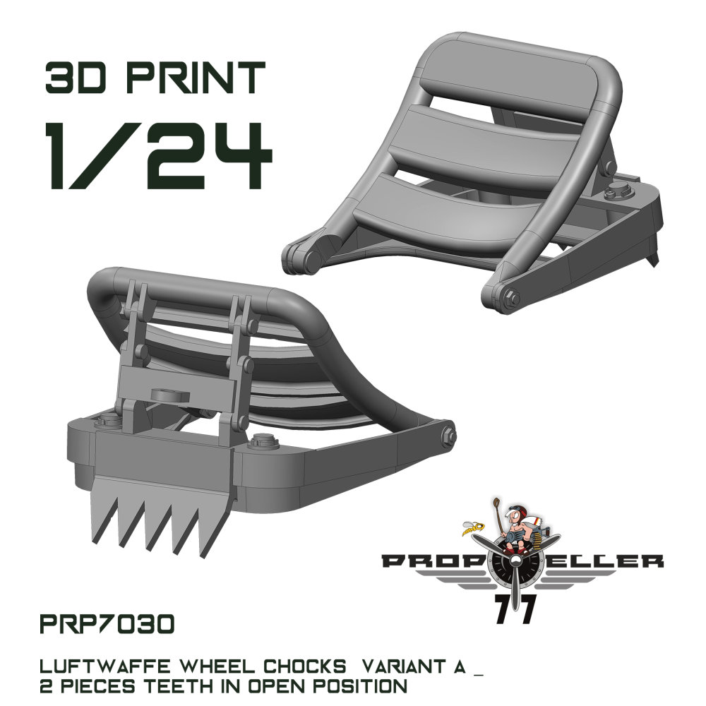 1/24 Luftwaffe wheel chocks teeth opened (2 pcs.)