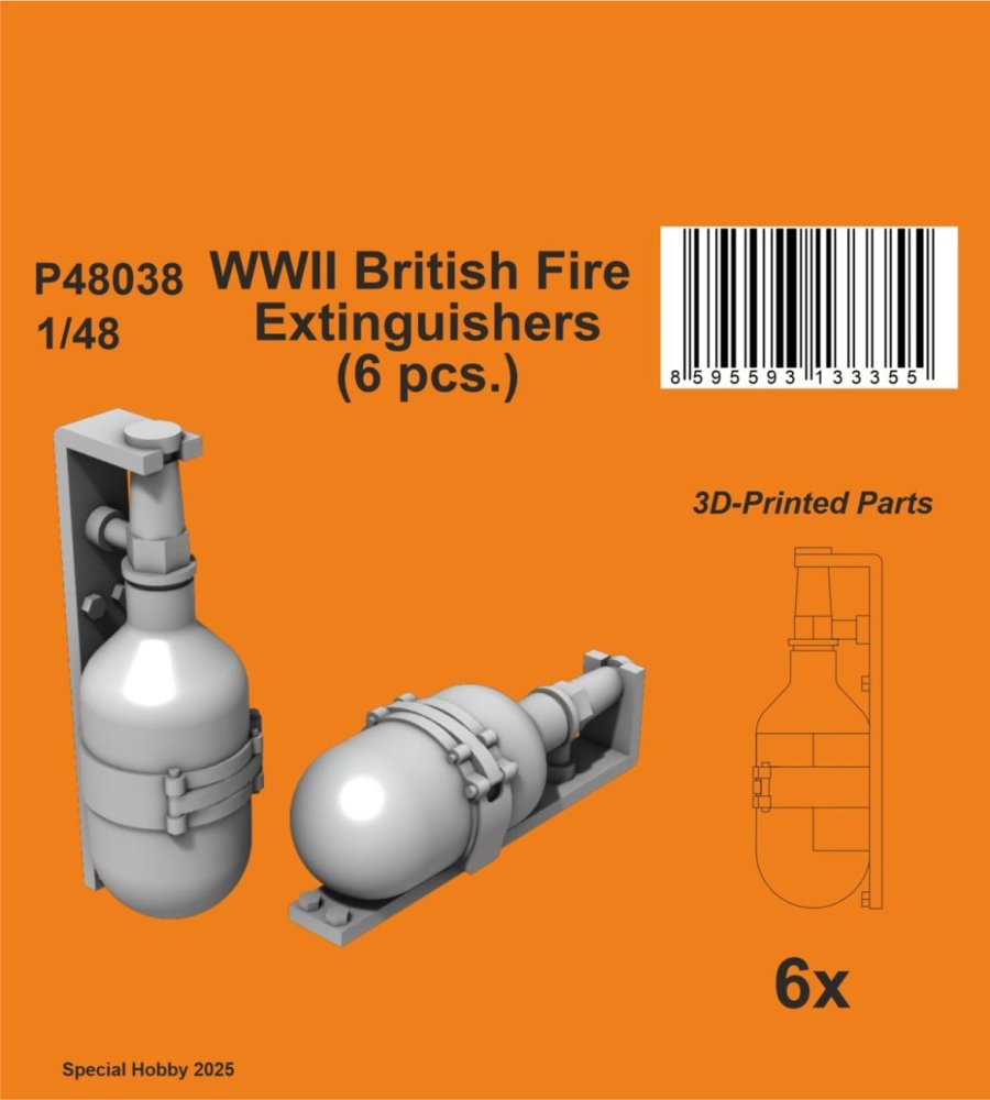 1/48 British Fire Extinguishers WWII (6 pcs.)