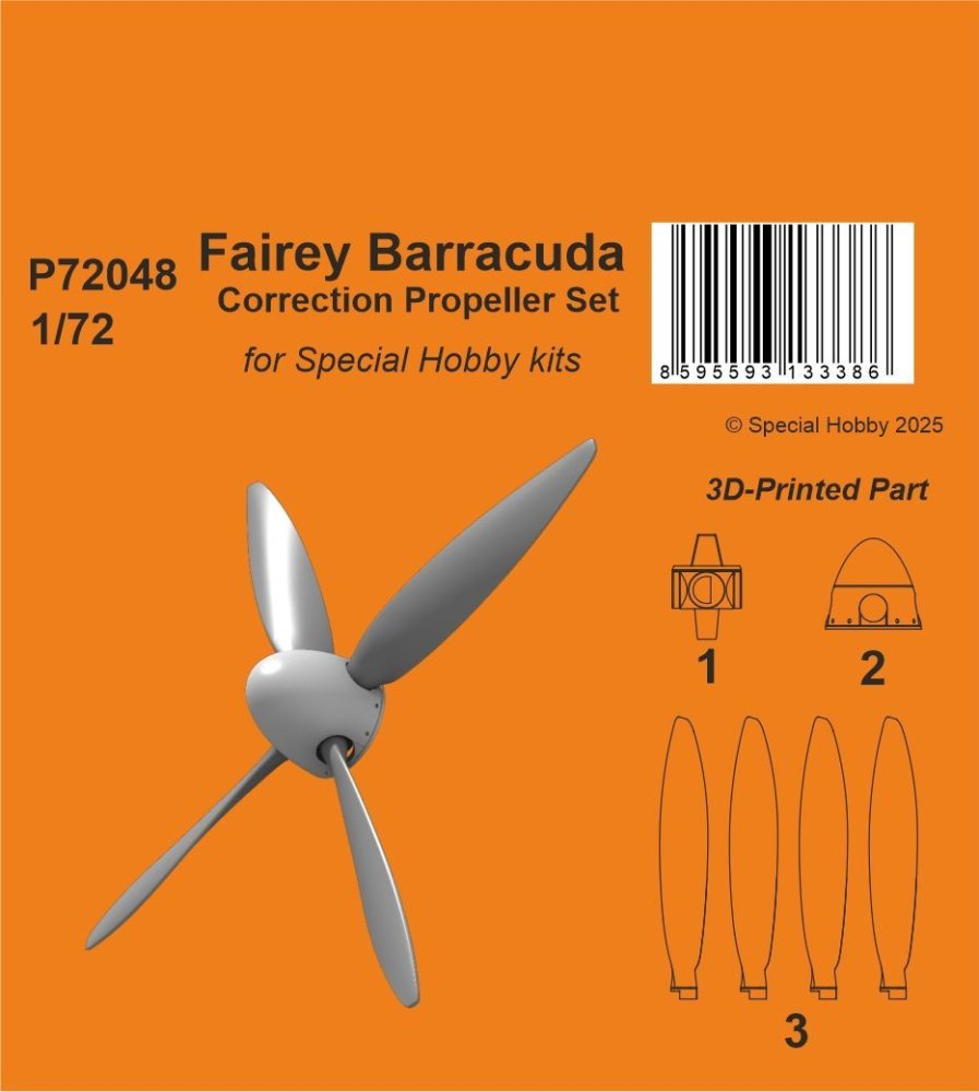 1/72 Fairey Barracuda Correction Propeller (SP.H.)