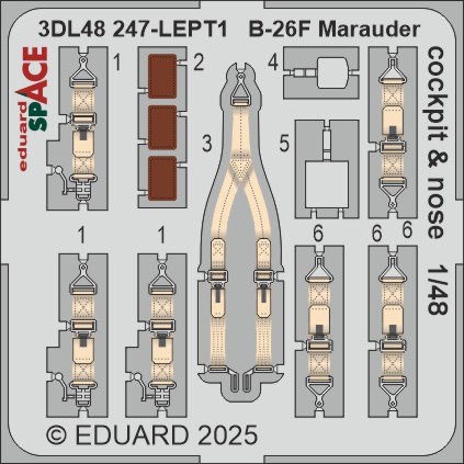 1/48 B-26F Marauder cockpit & nose SPACE (ICM)