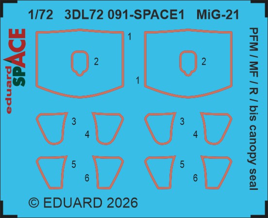 1/72 MiG-21 PFM/MF/R/bis canopy seal SPACE (EDU)