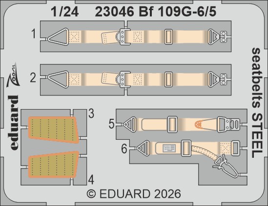SET Bf 109G-5/6 seatbelts STEEL (AIRF)