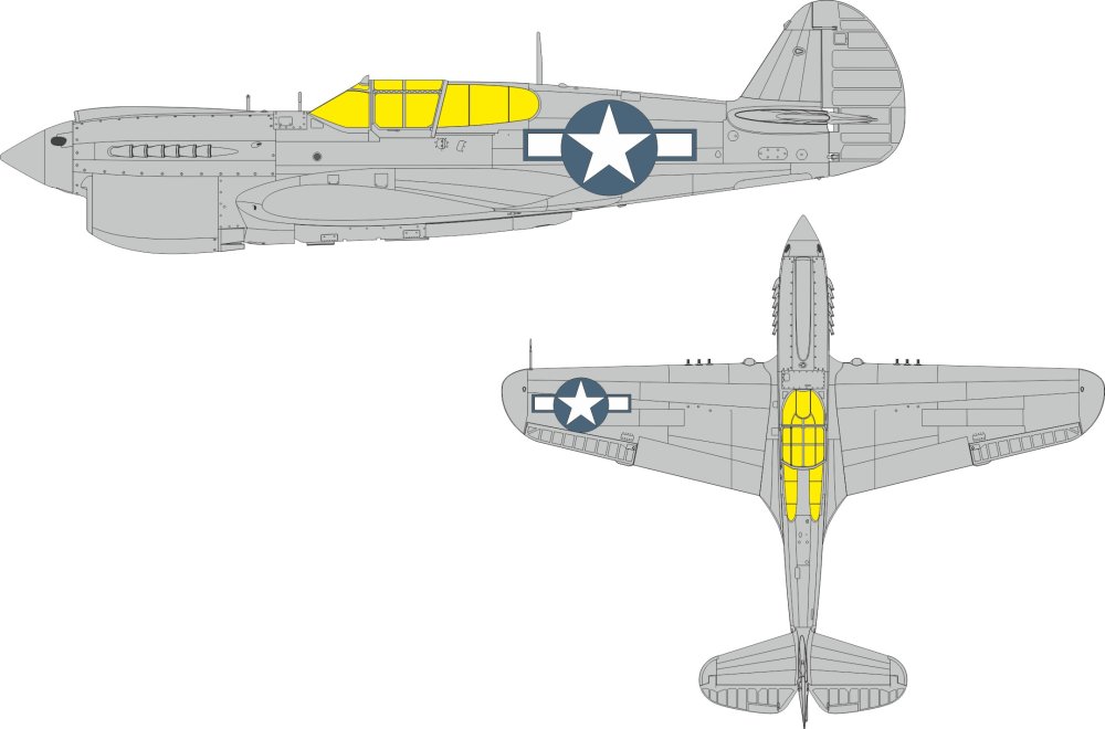 Mask 1/48 P-40N US national insignia (EDU)