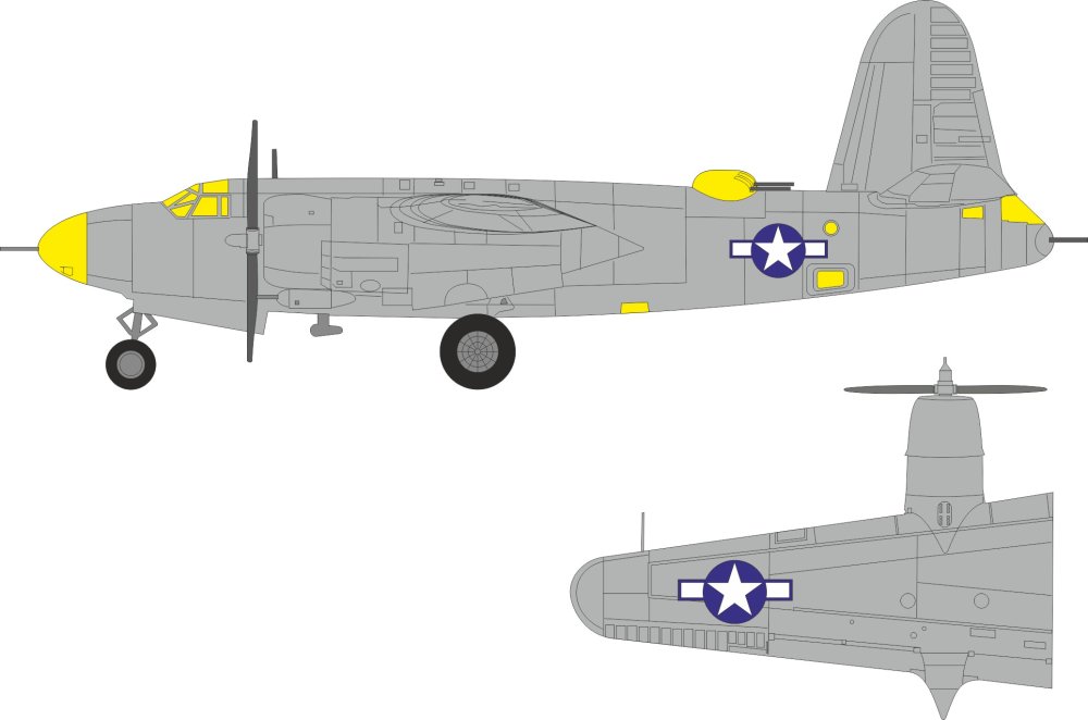 Mask 1/48 B-26F Marauder US nation. insignia (ICM)