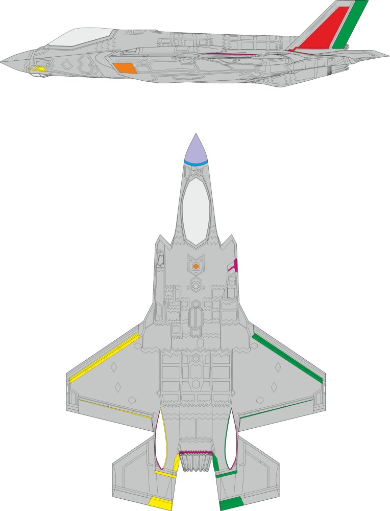 Mask 1/48 F-35A RAM coating late (ITALERI)