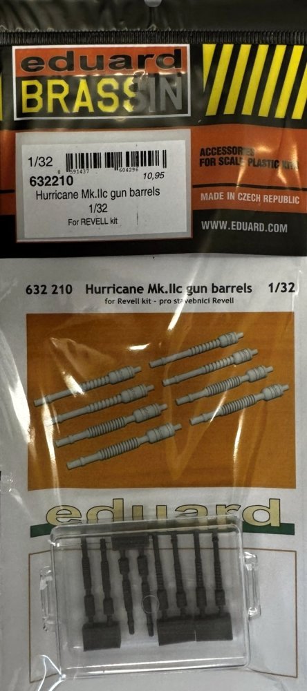 BRASSIN 1/32 Hurricane Mk.IIc gun barrels (REV)
